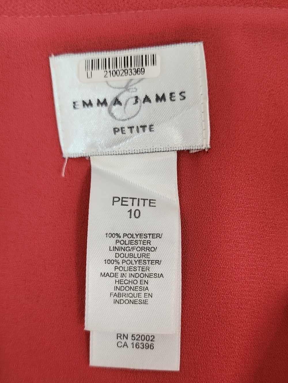 Emma James Coral Red Embroidered V-Neck Midi Dress Size 10 Petite - Picture 5 of 6